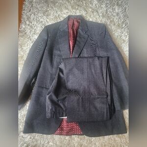 Vtg Chester Barrie Carroll & Co Suit 42 L 38 x 29 Wool England Dark Grey